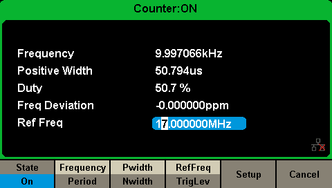 SDG2000X frequency counter function