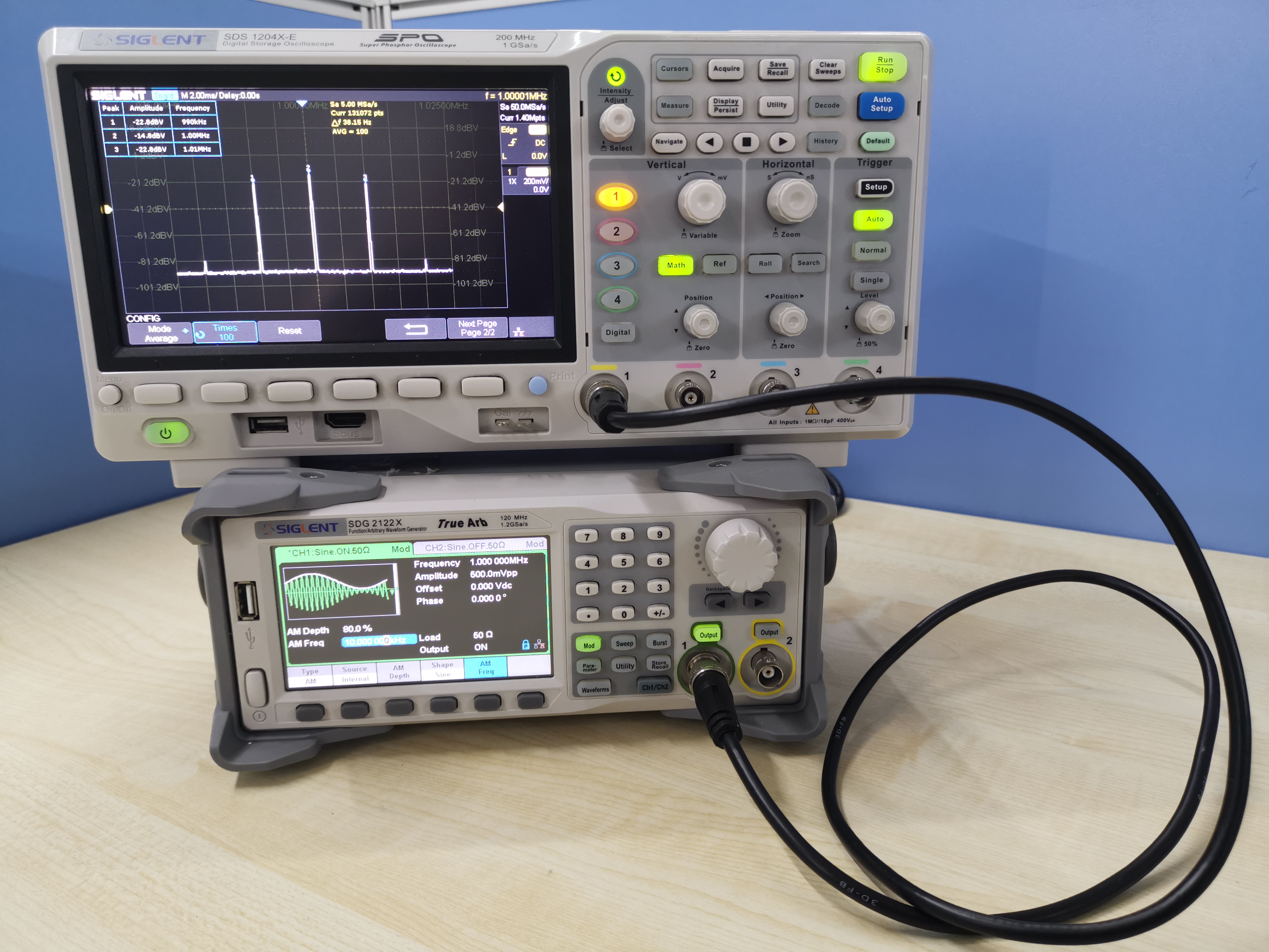Digital oscilloscope set up for measurement
