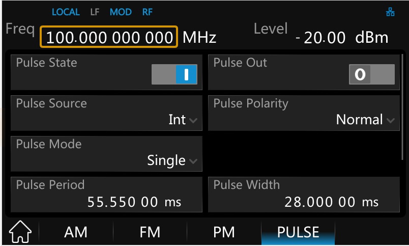 Setup 100 MHz RF Pulse width 28 ms @ Repetition Rate of 18Hz